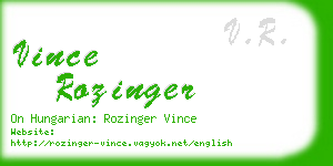 vince rozinger business card